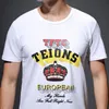 Western Luxury Fashion Style Hommes T-Shirts 2022 Été Nouvelles Lettres Simples Couronne Conception D'impression À Manches Courtes Coton Mercerisé Mince Mince T-shirts Rouge Noir Blanc M-4XL