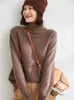 Loose New Fashion Moda Menina Turtleneck Pullovers 2021 100% Cabra Cashmere Mulheres Suéteres de malha jumpers Woolen Knitwear
