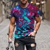 T-shirt da uomo Casual Oversize Maniche corte Versatile Neutro Urbano T-shirt colorate Abbigliamento da pittore da donna da uomoUomo