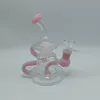 ast catcher bubblerb Smoking accessories this hookah is small backwater Milky Pink Glass Hookah we are manufacturers direct sales