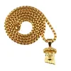 Hip Hop Men Jewelry Jesus Christ Piece Pendant gold Necklace cross with Corn chain length 70cm character250r