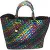 Kvällspåsar Snake Weaving Women's Bag 2022 Axel lyxig grönsakskorg stor kapacitet shopping casual färg bagevening