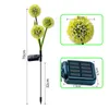 3 huvuden Maskros blommor Solar LED Light Outdoor Garden Lawn Street Lawn Stakes Fairy Lamps Yard Art Decoration