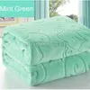 Mint Green Flannel Blanket Inverno quente macio grossa grossa de coral lã de lã de picada de tamanho múltiplo como lençol de cama Cobertores florais de luxo Y200417