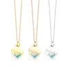 Dise￱ador Love Oil Drop Collar Collar Mujeres Collares de doble coraz￳n de lujo 925 Joyas de plata como regalo con caja