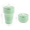 350 ml Silikon PP Folding Cup Collapsible Mugg med Cover Coffee Travel Outdoors Portable Water Drinking Tea Cups Multi-Function 220509