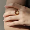 Anéis de casamento cor de ouro anel inicial de letra A-Z para mulheres Signo de capital de meninas