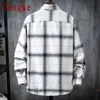 Zongke Chemises décontractées pour hommes Vêtements Mode Chemise à carreaux à manches longues Hommes Harajuku Chemise à carreaux pour hommes à manches longues M-3XL 220401