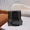 Luxus -Handtasche Umhängetasche Designer Loulou Naht echte Leder Damen Metallkette Hochwertige Clamshell Messenger Cossbody Taschen
