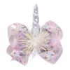 stampa di cavalli di cartone animato Barrettes Fiocco Fermagli per capelli Fiocchi con clip Accessori per capelli per bambini cosplay per bambini Copricapo con paillettes abbronzanti