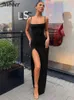 Nibber Red Black Year Christmas Party Long Dresses Women Spring Basic Bodycon Lace Up Stretch Slim Dresses Femme 220615