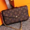 Multi Felicie Pochette torebki damskie na ramię portfel z łańcuszkiem crossbody luksusowe listonoszki skórzane torebki wysokiej jakości kwiat louise torebka vutton Crossbody viuton torba