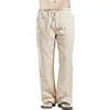 BOLUBAO Summer Men Solid Color Linen Pants Multi Pocket Straight Casual Large Size Breathable Light Loose Trousers Male 220524