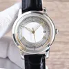 Men's Watch Mechanical Self-Winding Movement Glass Face Leather Strap Stainless Steel Case Ceramic Dial Face Diameter 40