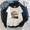 Felpe con cappuccio Donna Genshin Impact Tartaglia Give Money Stampato con cappuccio allentato Plus Felpe Donna Pullover stile coreano Harajuku Y220713