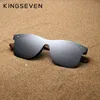 Kingseven ręcznie robione serie Series „Okulary przeciwsłoneczne Polaryzowane orzech drewniane lustro okularne kobiety vintage d sol with drewna obudowa 220511