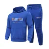 Tuta TRAPSTAR Brand Printed Sportswear Uomo 14 colori Warm Two Pieces Set Felpa con cappuccio allentata Felpa e pantaloni Set Felpa con cappuccio da jogging