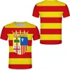 アラゴンI無料カスタムTシャツスペイン語アラゴン語Tシャツ旗紋章TシャツDiy Saragossa City Name Number T Shirt 220611