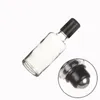 Empty Packing Glass Clear Bottle Black Screw Lid Essential Oil Steel Roller Vials Portable Refillable Cosmetic Packing Container 5ml 10ml 15ml 20ml 30ml 50ml 100ml