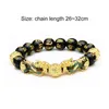 Bracelets porte-bonheur Sable Or Bracelet Feng Shui Pi Yao Richesse Bonne Chance Bijoux Chanceux Perles Noires Pour HommesCharme Lars22