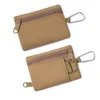 10pcs Coin Purses Men Canvas Square Transparent Ear Short Wallet With Keychain Mix Color