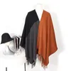 Szaliki Moda Kobiety Zima Jesień Dzianina Kaszmir Poncho Capes Szal Wrap Cardigans Sweter Płaszcz Elegancki Szalik Cloak Ciepły Płaszcz