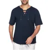 Yaz Mens Shortsleeved Tshirt Pamuk ve Keten Led Sıradan Erkek Gömlek Erkek Nefes Alabilir S3XL 220521