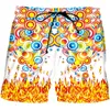 Man Colorful Shorts 3D Printed Personality Flame Annulus Mens Spandex Boardshorts Wholesale 220623