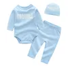 Clothing Sets Baby Girl Clothes Boy Born Children's Suit Three-piece One-piece Long Pants Hat CHD10106