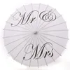 Bambu 20.5 '' Just gift Bröllop Paraply Parasol Paper Mr Mrs Wedding Bridal Favor Parasol Vuxen Storlek GCE13478