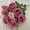 ONE FOUX FLORES AUTONO Rosa 7 caules por simulação Rose Rose para Casamento Decotaitve Flor Artificial