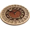 30cm 베니스 천문학적 나무 시계 크리 에이 티브 벽 쿼츠 12 개 별자리 거실 홈 장식 220318