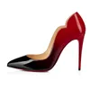 2023 Designer sapatos de salto alto sapatos femininos luxuoso Glitter Rebites triplo preto branco Couro envernizado camurça 8 cm 10 cm 12 cm sapato de casamento feminino 35-44