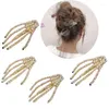 Hårklämmor Barrettes 1st Skalle Hand Bone Hairpin Gripper Ghost Skeleton Hair Clips Claw Accessories Half22