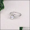 Bandringe Schmuck Neue Modewalgeschichte Mermaid Clear Blue Blue Sier Farbe Kupfer Finger Stapelbar für Frauen Geschenk Dropship Drop Deli