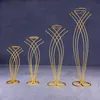 DIY 2022 Flower Vase Golvvaser Kolumn Stand Metal Road Lead Wedding Centerpiece Geometric Pot Table Rack för Home Event Decor