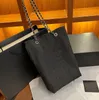 Lienzo Ocio Cadena Bolsas de compras Moda Patrón de letra simple Diseñador de vaquero Totes para mujer Gran capacidad Bolso tricolor Bolso de hombro