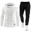 Tracksuit mannen merk mannelijke solide capuchon sweatshirtpants set heren hoodie zweetpak casual sportkleding s-5xl 201210