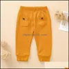 Broek Kids Baby Pocket Solid Colors Elastische peuter jongens kleding infan dhp3v