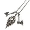 Pendentif Colliers Nostalgie Slave Kolovrat Amulette Symbole Bouclier Épée Et Odin Corbeau Hache Viking Pendentifs Hommes Femmes Païen TalismanPendentif