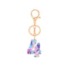 Mode schattig creatief nummer sleutelketen kristal acryl stenen Arabische cijfers sleutelhanger voor vrouwen autobag hangende charme sleutelring