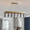 Modern living room chandeliers round gold hanging lamp rectangle kitchen fixture crystal chandelier for bedroom indoor lighting