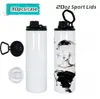 USA Warehosue Blank Sublimation Tumbler 20 унций Прямой тощий тумблер с закрученной крышкой под сублимацией колба из нержавеющей стали пивной кофейки две крышки