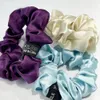 Nuevas bandas 100% puras de seda de mulberry grande de color simple para mujeres accesorios para la cuerda de la corbata del cabello 3.5cm 30pcs