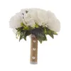 White Artificial Bridal Bouquet Bride Wedding Flowers Linen Handle Romantic Buque De Noiva W3019