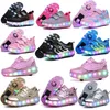 Sepatu Kets Bercahaya Dua Roda Roller Skate Lampe LED pour Anakanak Anak Lakilaki Perempuan Light Up 220611