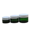 Lege groene glazen roomfles potten witte schroef deksel 20 g 30 g 50 g draagbare cosmetische verpakking huidverzorging gezichtsroom potten containers
