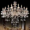 Pendant Lamps Led Crystal Chandelier 4/6/8/10/15 Ceiling Lamp European Classic Cognac Color K9 Glass Candle