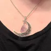 Pendant Necklaces Amethyst Rose Quartz & Moon Crescent Necklace Healing Chakra Crystal Charm Natural Stone Jewellery Carnelian Gift Idea