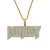 Hotsale Mens Collier Jaune Blanc Plaqué Or Bling CZ Ice Out MONEY Pendentif Collier pour Hommes Femmes Cadeau Chaud